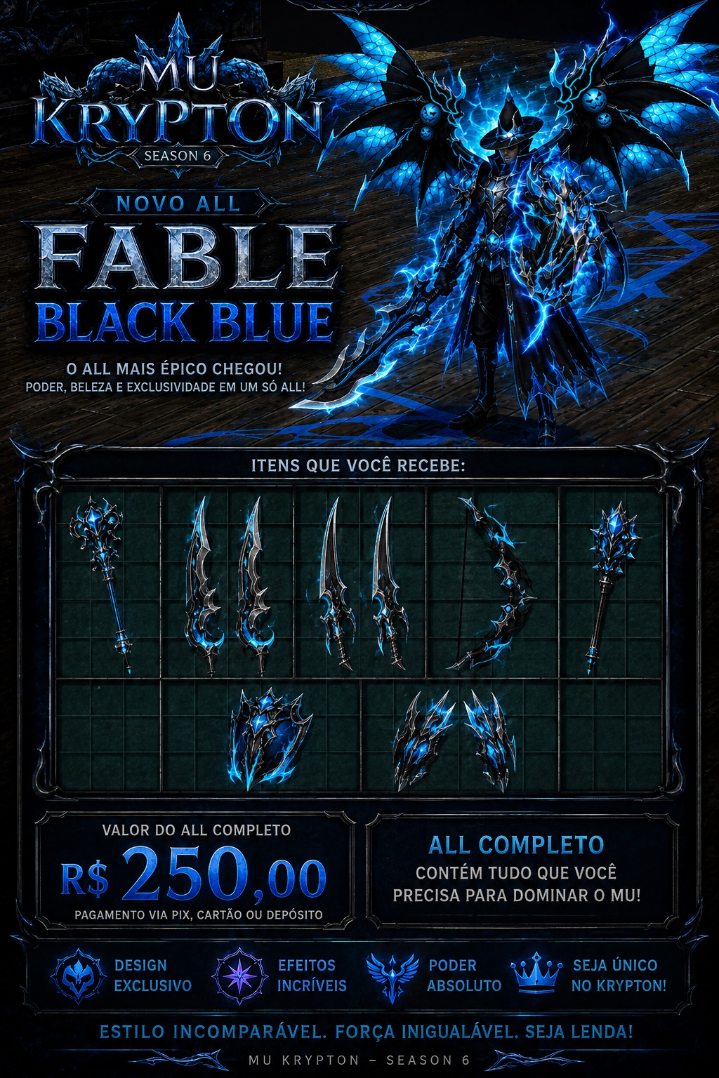 NOVO ALL DOAÇÕES FABLE BLACK BLUE!